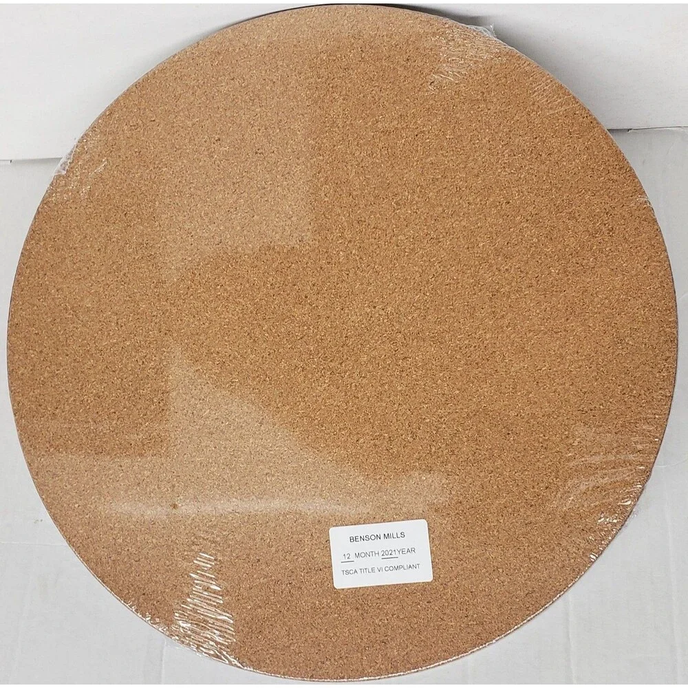SET OF 4 HARD ROUND PLACEMATS W/CORK BACK(14